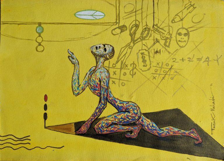 কমপ্লেক্স, বিমূর্ত, জীবন, যুদ্ধ, হাহাকার, বিষম জীবন, তারেক মেহেদী, তারেক মাহাদী, সুলতান, ঢাকা, চারুকলা, বোকা, ওয়েল পেইন্টিং, জলরঙ