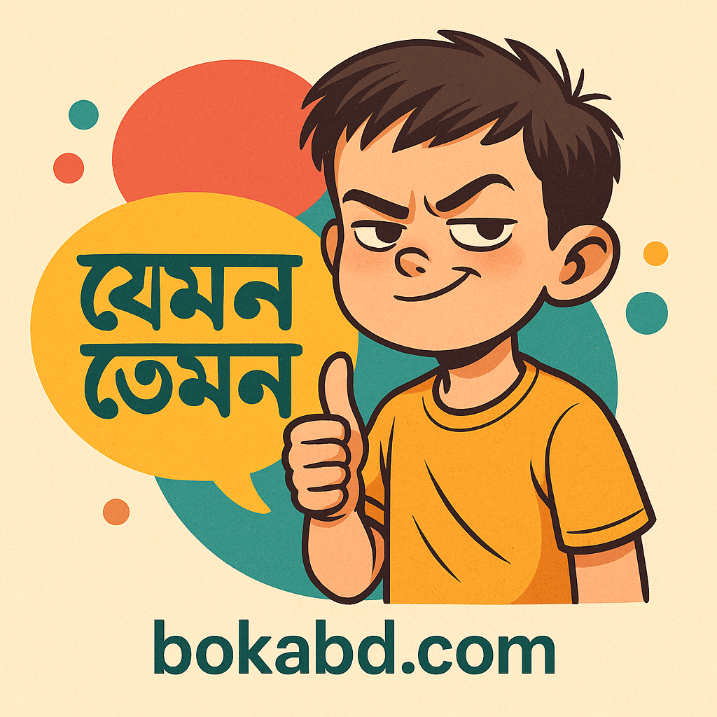 যেমন তেমন – মজার ব্যানারে একটি শিশু ও bokabd.com